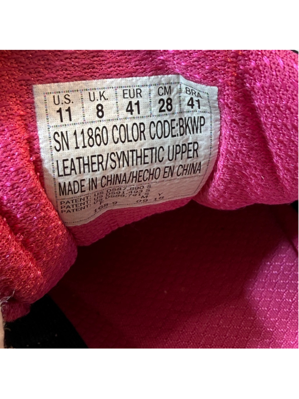 Skechers D Lites Womens Size 11 Black Pink Athletic Walking Shoes Sneakers - Picture 7 of 7